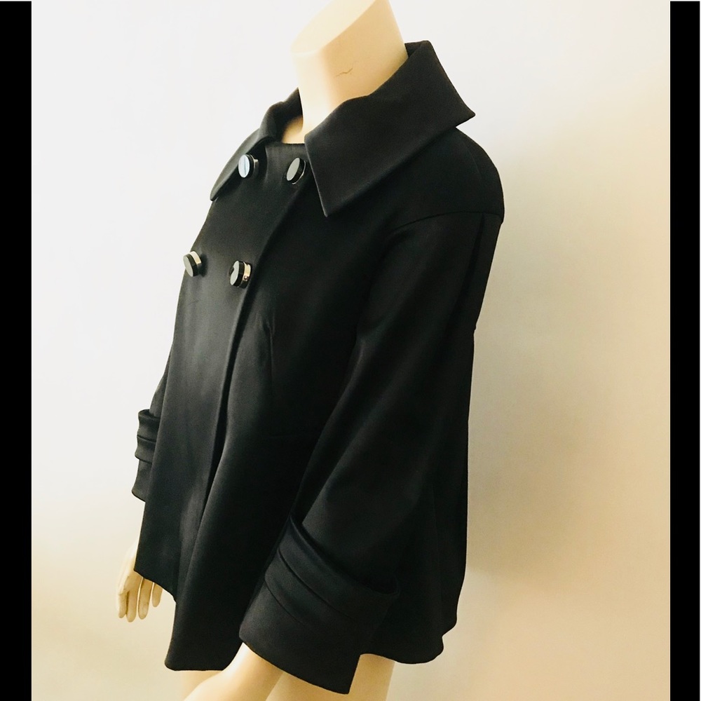 ZARA BLACK SATIN SWING A-LINE JACKET SZ 34